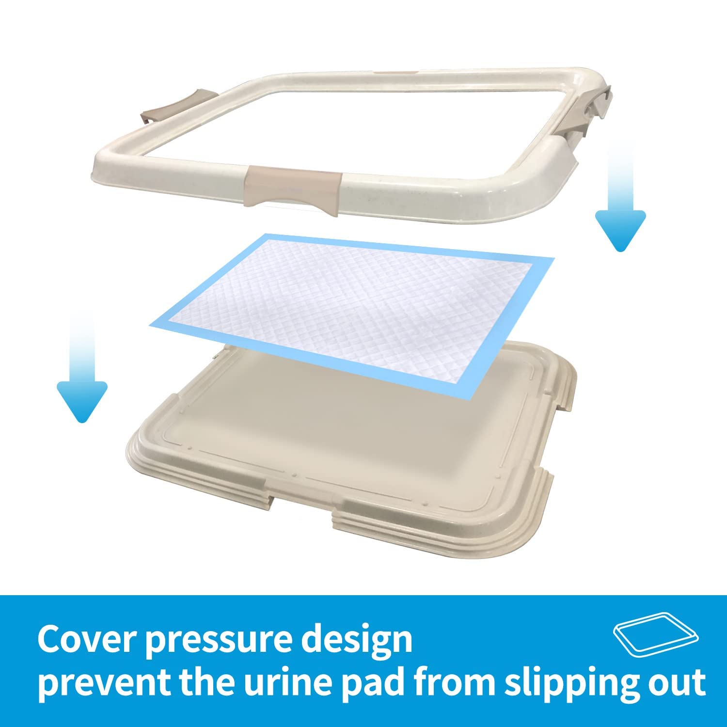 Pawise Pee Pad Holder - Puppy Training Pads - Bester Tragbarer Töpfchentrainer - Indoor Dog Potty - Puppy Essentials - Hundetraining Holder - Puppy Pad Holder - Pet Pee Holder (60 X 60 Cm) 24X24 In