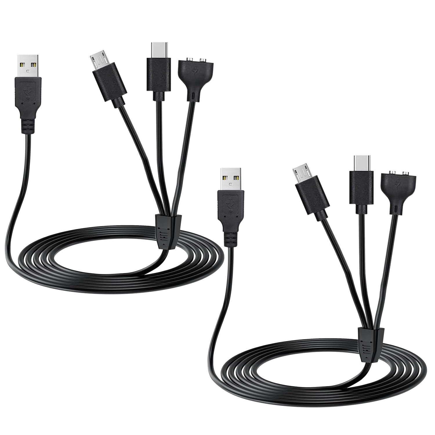 2-Pack 3-In-1 Dog Training Collar Charger Replacement For Delupet, Nvk, Uke, Yawpet, Jugbow, Jsclyan, Type-C, Micro Usb, And Mag