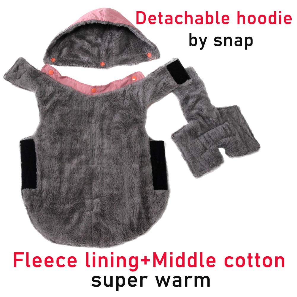 Joydaog Fleece Dog Hoodie For Small Dogs Super Warm Puppy Jacket For Cold Winter Dog Coats,Pink Xs