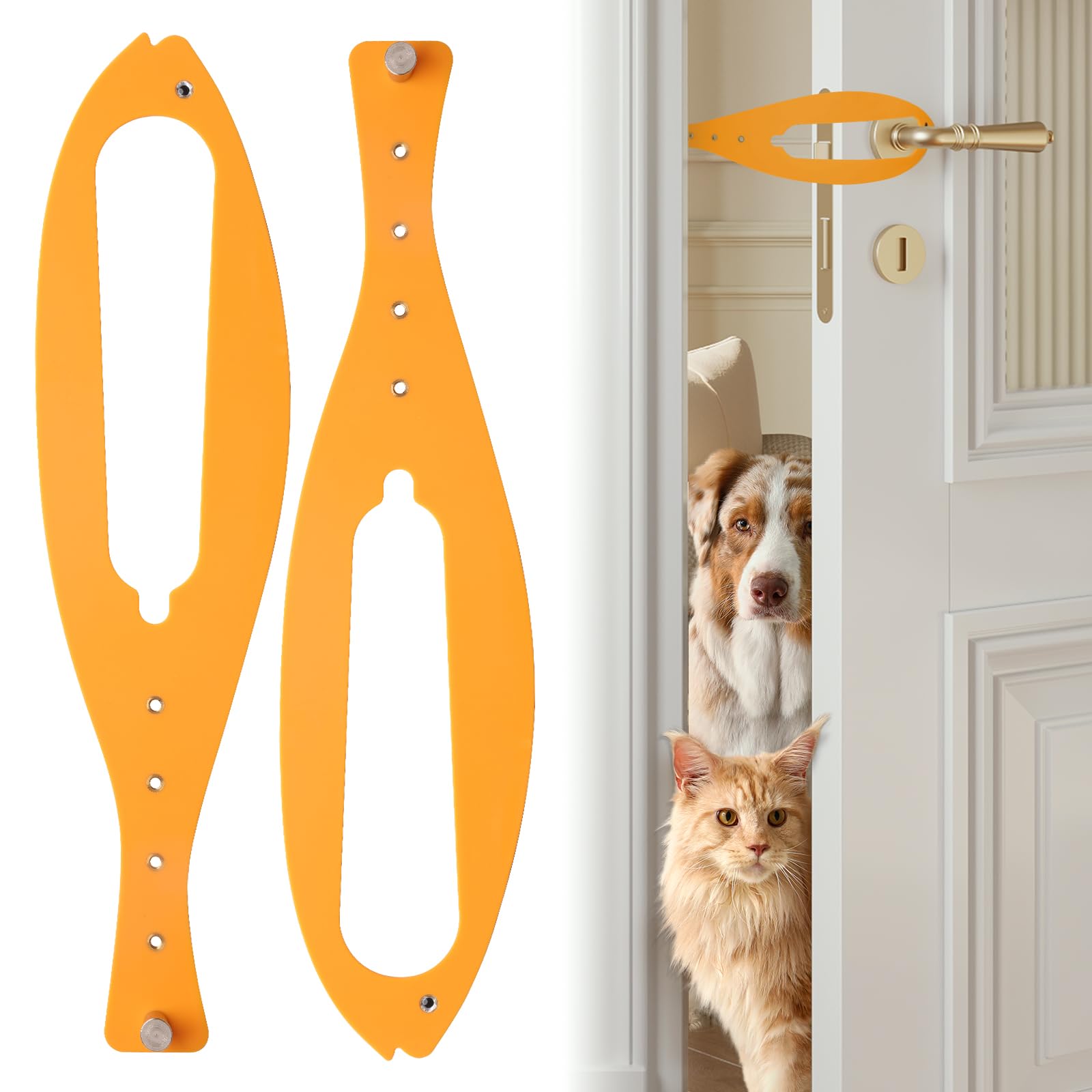 2Pcs Cat Door Holder Latch, Libbepet Flex Latch Cat Door Stopper With Adjustable Strap 2.5-6'' Wide, Cat Door Alternative To Kee