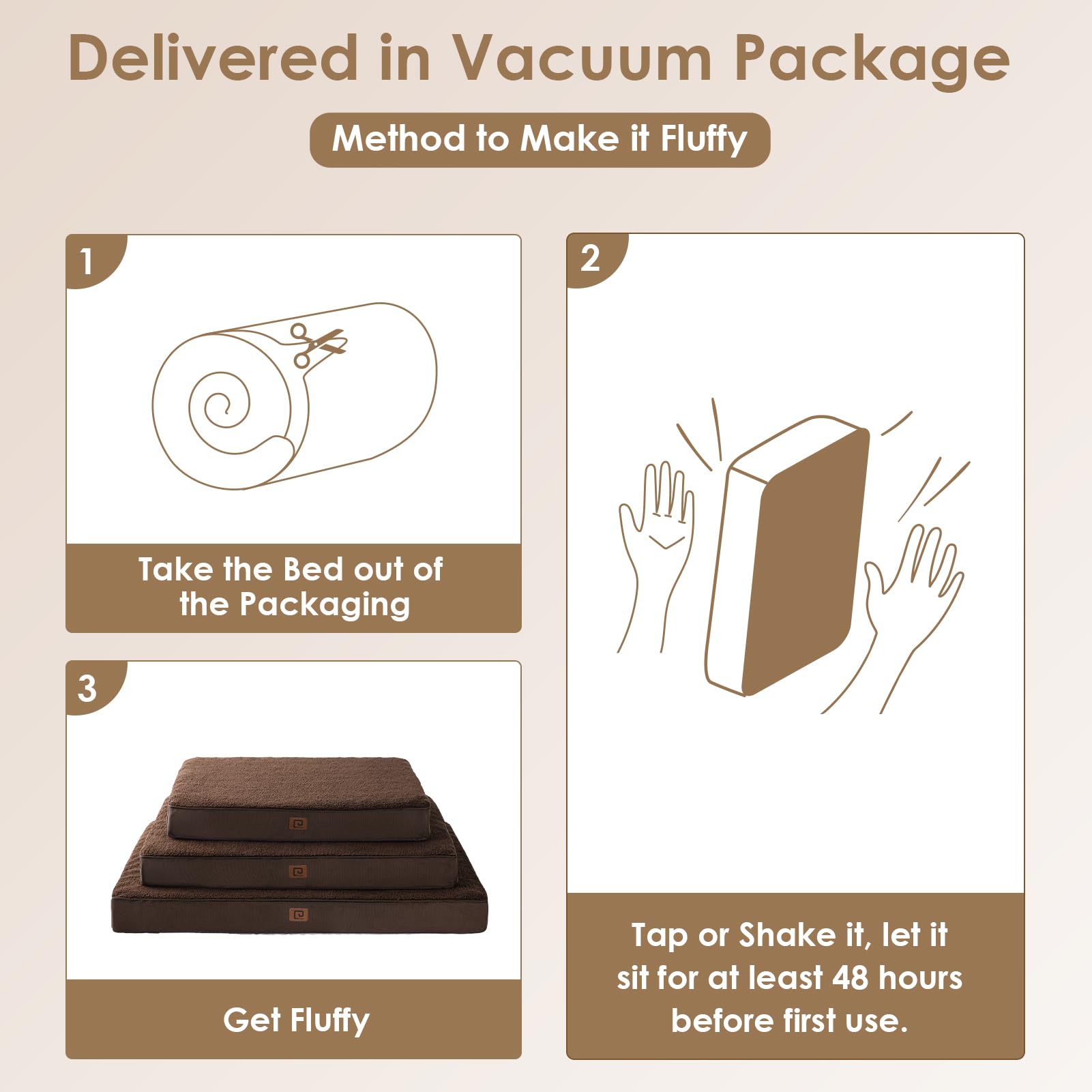 Eheyciga Orthopedic Dog Beds For Large Dogs With Removable Washable Cover, Brown, 36X27