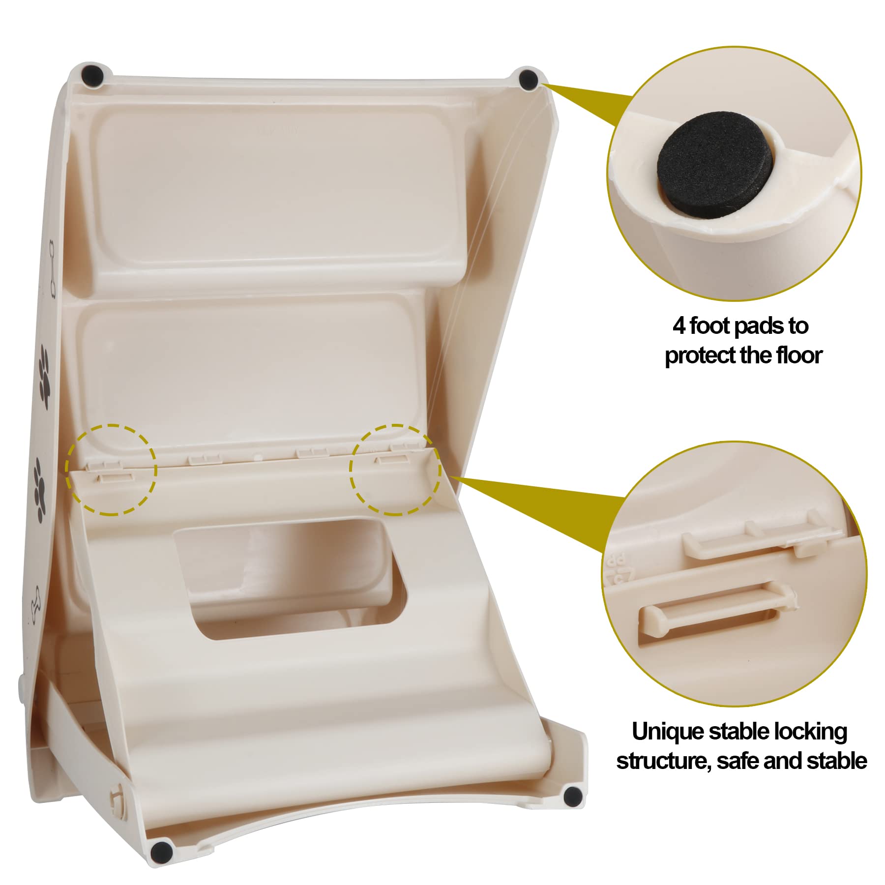 Pet Dog Stairs Steps For High Bed For Small Dogs Washable Carpet Foldable Plastic