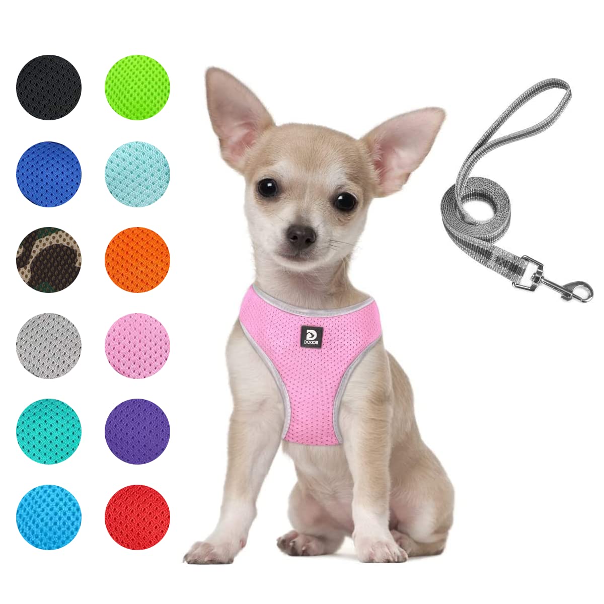 Puppy Harness And Leash Set- Dog Vest Harness For Small Dogs Medium Dogs- Soft Mesh Halter- Adjustable Reflective Dogy Harness- 