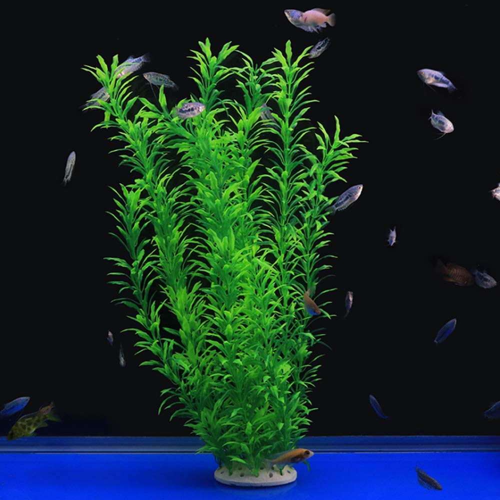 Alegi Large Aquarium Plants Artificial Plastic Plants Decoration Ornaments Safe For All Fish 21' Tall (Green)