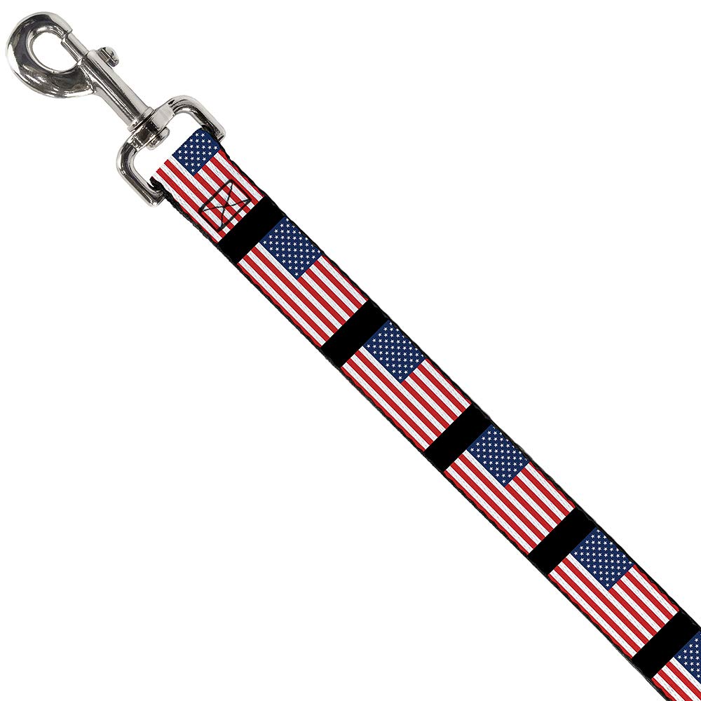 Dog Leash United States Flags 4 Feet Long 0.5 Inch Wide
