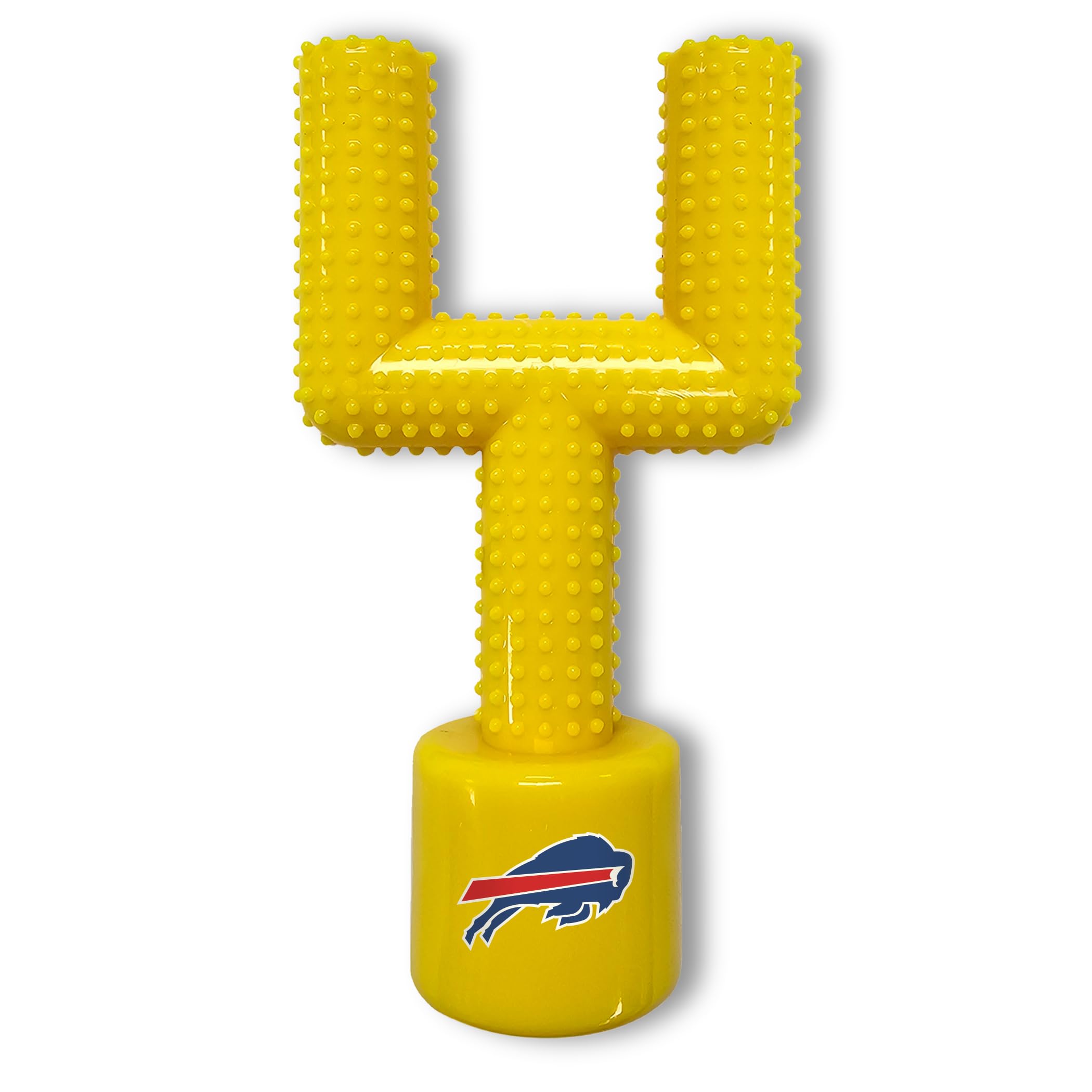 Nfl Buffalo Bills Mega- Chew Hard Nylon Bacon-Flavored Dog Bone Football Goal Post Chew Toy. Interactive Tasty Fun Dog Chew Toy.