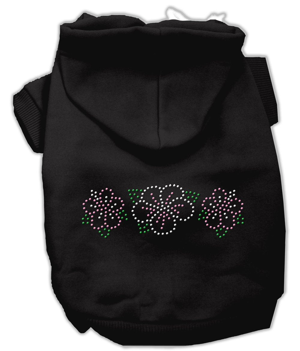 Mirage Pet Products 54-79 MDBK Tropical Flowers Rhinestone Black Hoodie, Medium