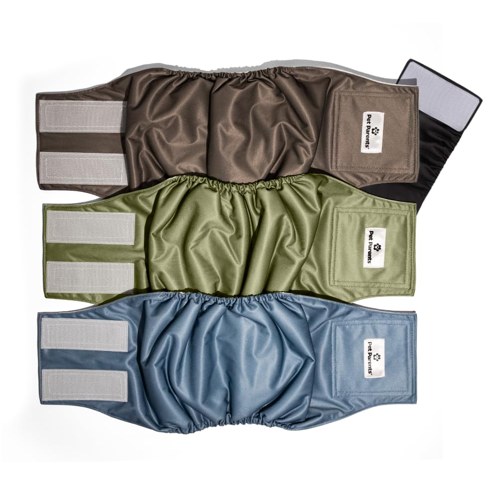 Pet Parents Washable Belly Bands For Male Dogs (3Pack) + Extendrs Of Durable Dog Diapers Male, Premium Male Dog Diapers & Dog Wr