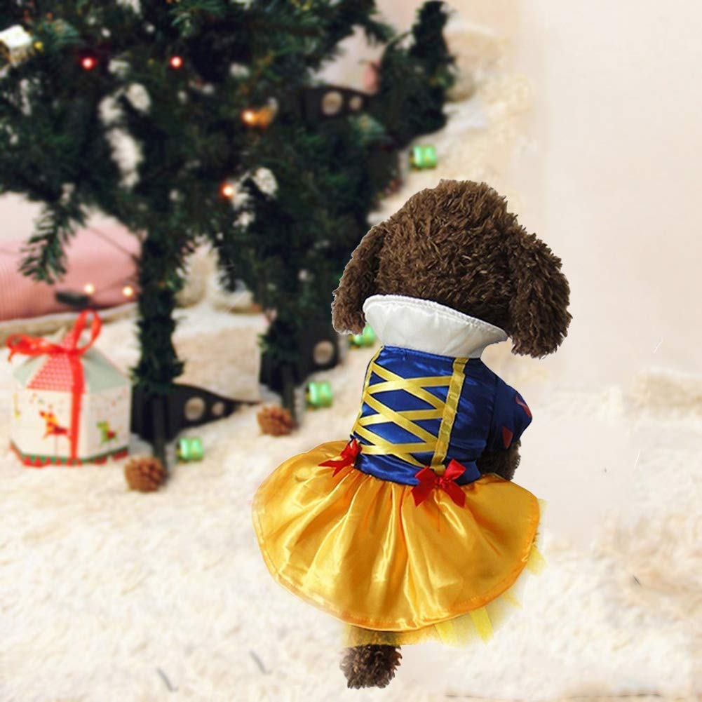 Snow Dog Costume - Christmas Princess Puppy Dress, Snow Pet Apparel For Party Christmas Halloween Special Events Costume