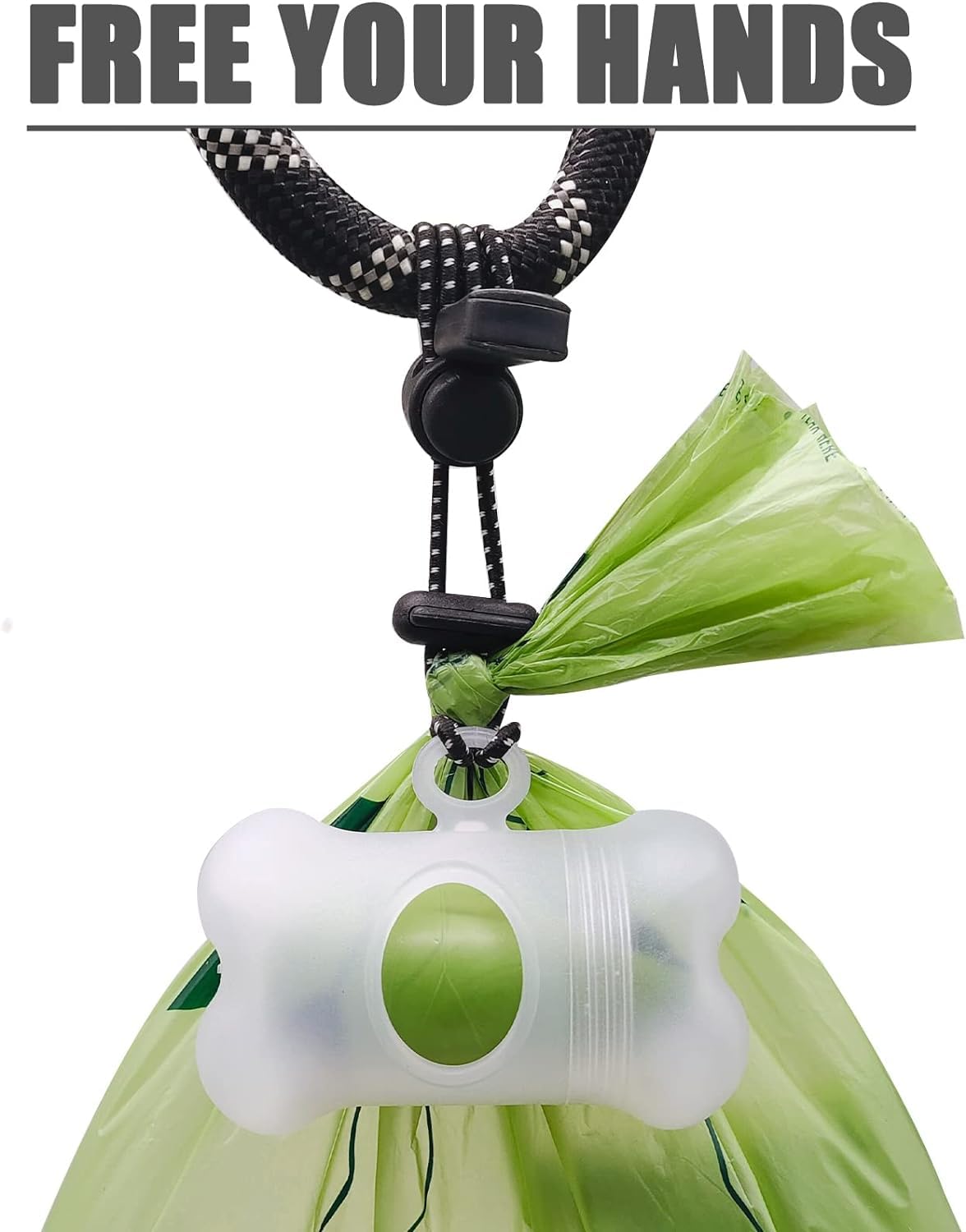 Dog Poop Bags Holder For Leash|Dog Baggie Dispenser With Leak-Proof 30 Poo Bags For Leash On The Go For Walking Doggie Outdoor