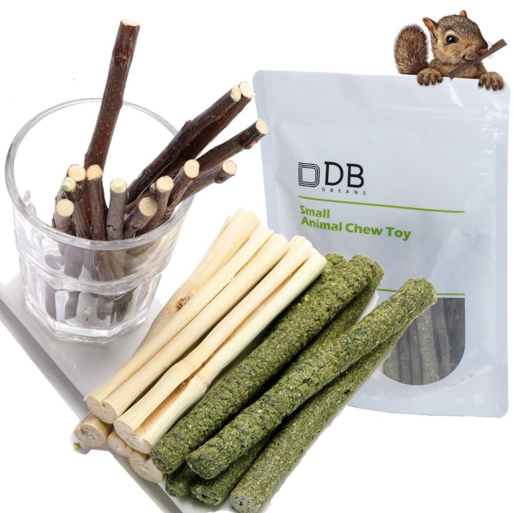 Dbeans Flourithing 600G Guinea Pig And Rabbit Chew Toys - Sweet Bamboo And Timothy Apple Sticks For Healthy Teeth And Relaxation