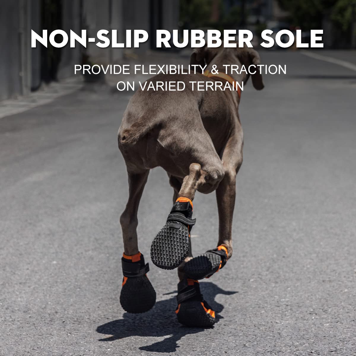 Boxxberk Dog Boots For Large Dogs,Waterproof Dog Booties For Winter Snow,Anti-Slip Dog Shoes Paw Protector With Reflective Strap