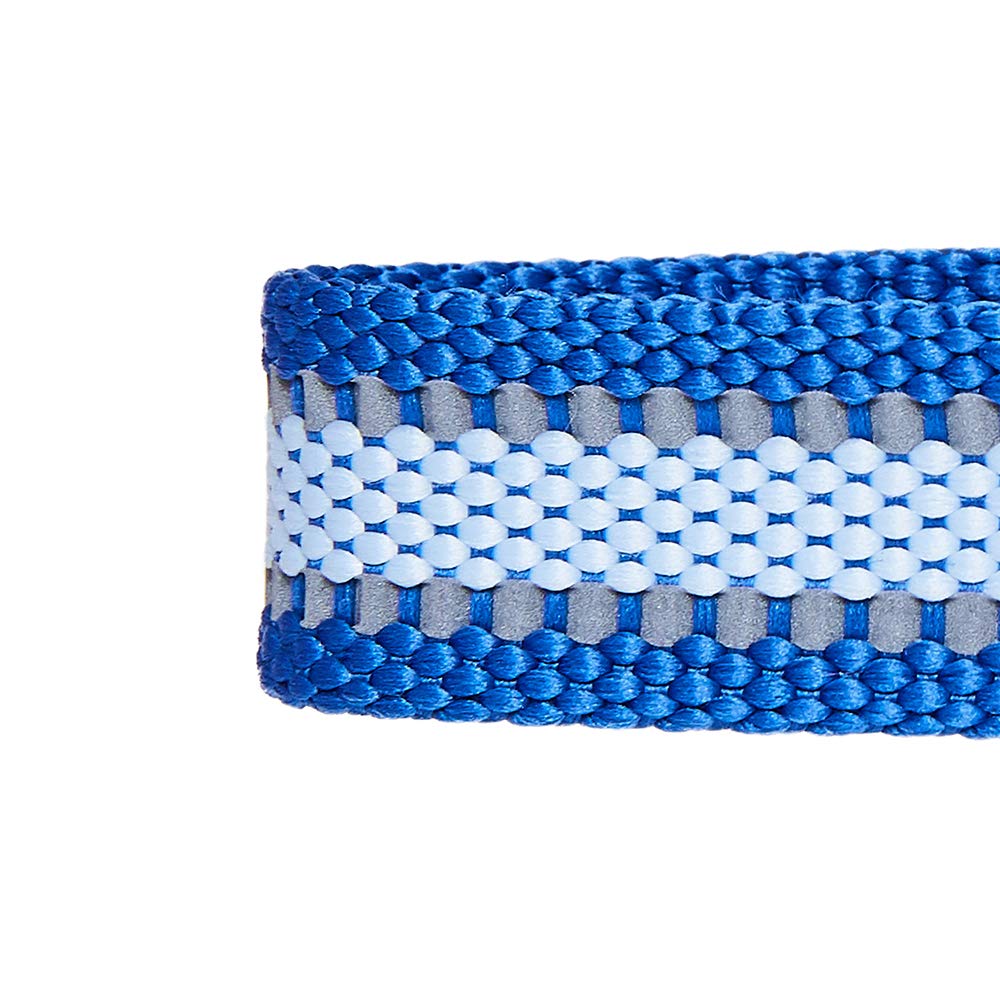 Blueberry Pet Essentials Reflective Back To Basics Adjustable Dog Collar, Navy Blue, Large, Neck 18'-26'