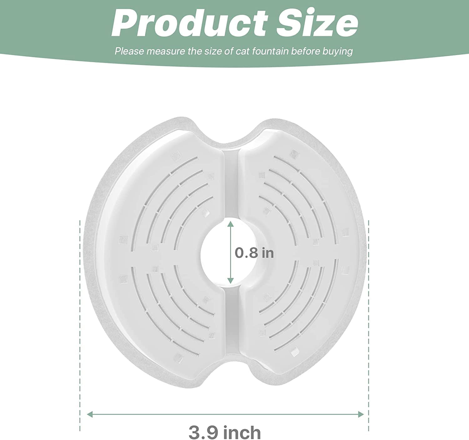 Cat Water Fountain Filters For 84Oz/2.5L Stainless Steel Pet Fountain And 67Oz/2.0L Plastic Cat Drinking Fountain, 16 Pack Pet Replacement Filters Set