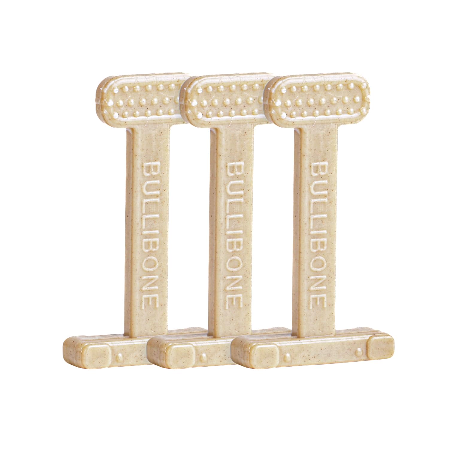 Bullibone Nylon Dog Chew Toy Nylon Bone - Improves Dental Hygiene, Easy To Grip Bottom, And Permeated With Flavor (Small - 3 Pack, Chicken)