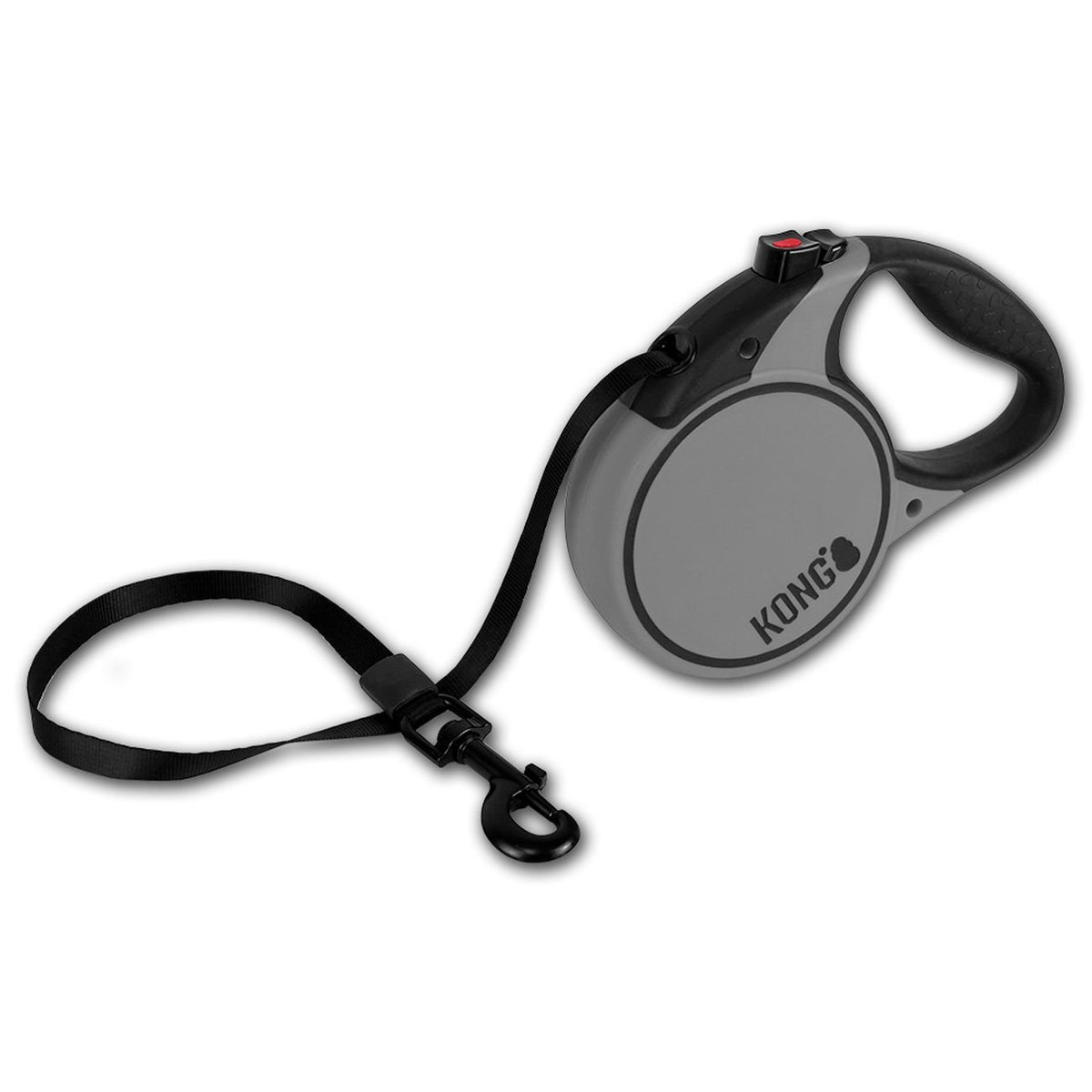 Alcott Kong Terrain Retractable Dog Leash, Large, Grey, 16' Long