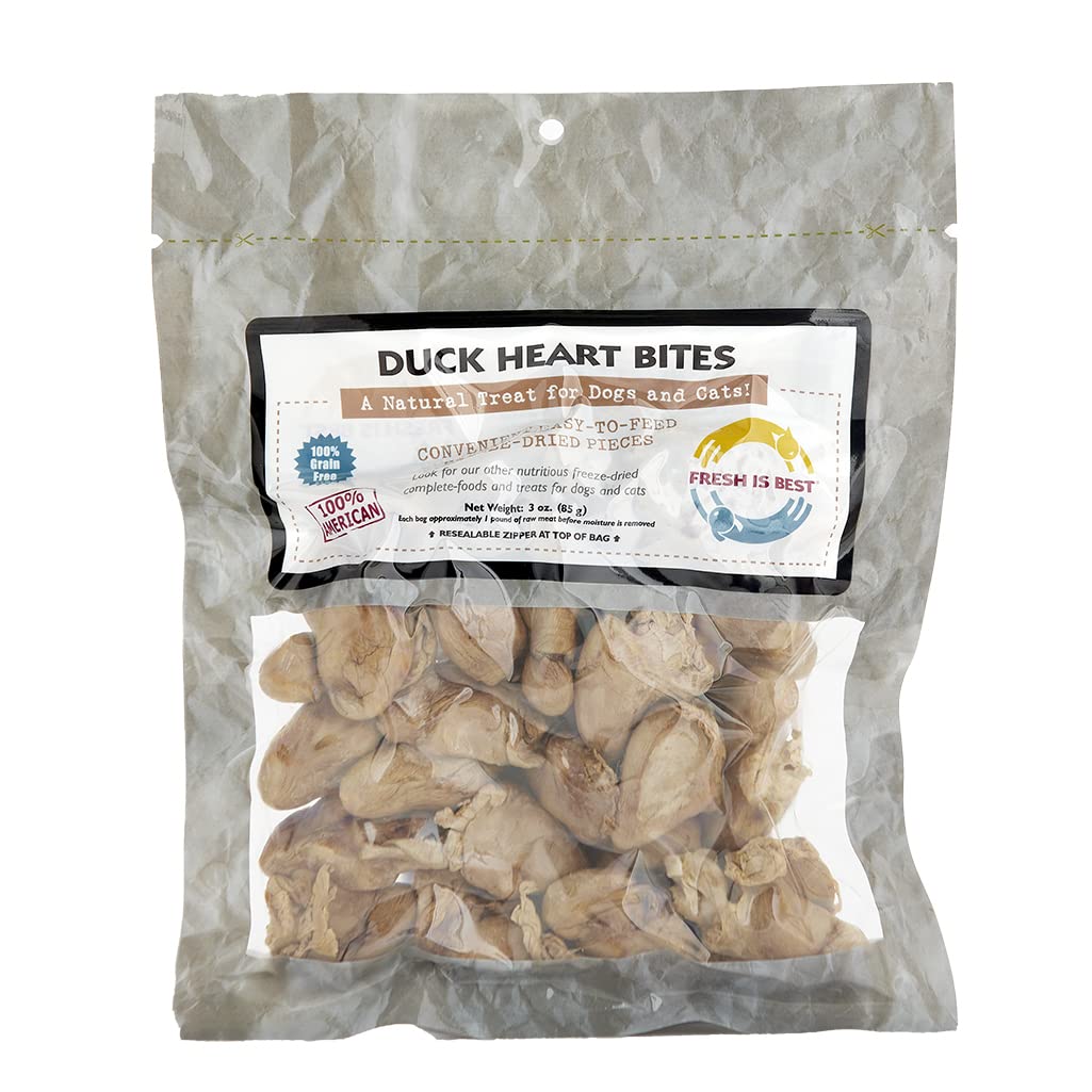 Fresh Is Best - Freeze Dried Healthy Raw Meat Treats for Dogs & Cats - Duck Hearts