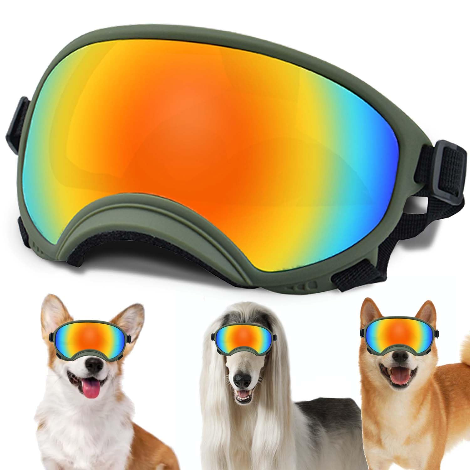 Nicerinc Pet Small Dog Sunglasses Adjustable Strap Uv Protection Winproof Dog Puppy Sunglasses Suitable Small Dogs Eyes Protecti