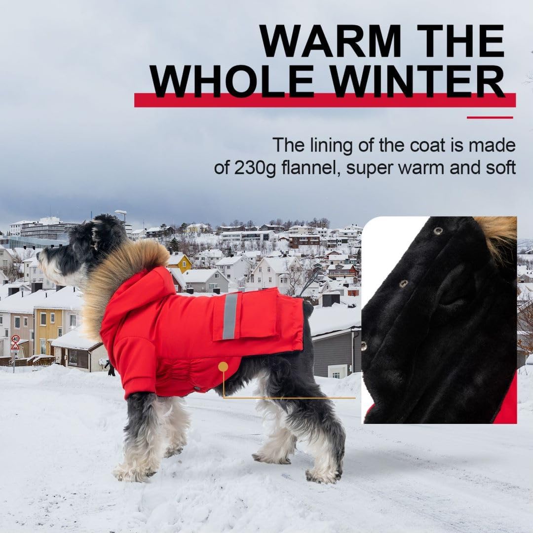 PINA Dog Coats for Small Dogs, Waterproof Dog Jacket, Dog Winter Coat Jacket, Warm Dog Cold Weather Coats, Windproof Reflective