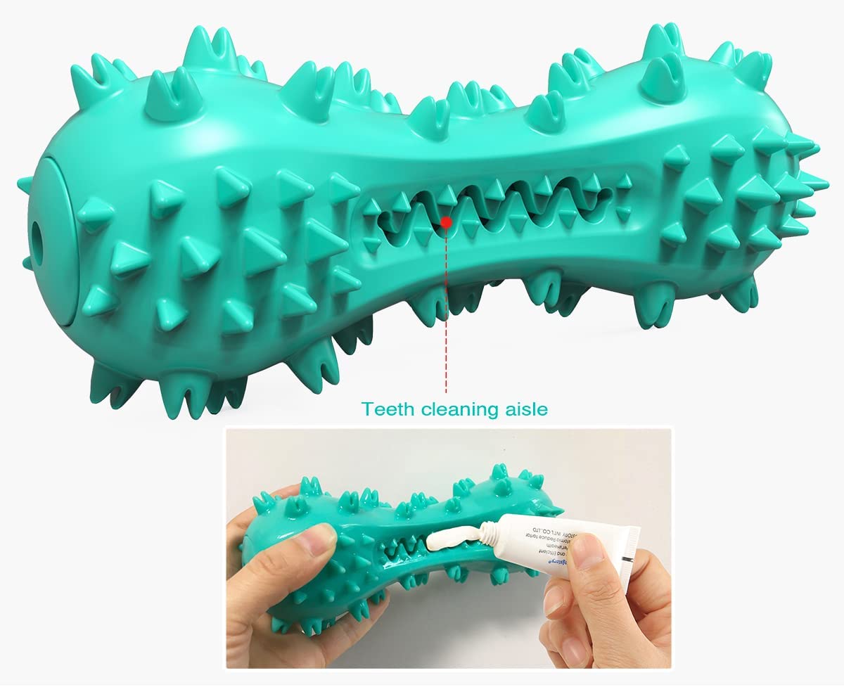 Carllg Puppy Teething Chew Toys, Dog Toys For Aggressive Chewers, Indestructible Tough Durable Dog Toothbrush Toys, Squeaky Inte