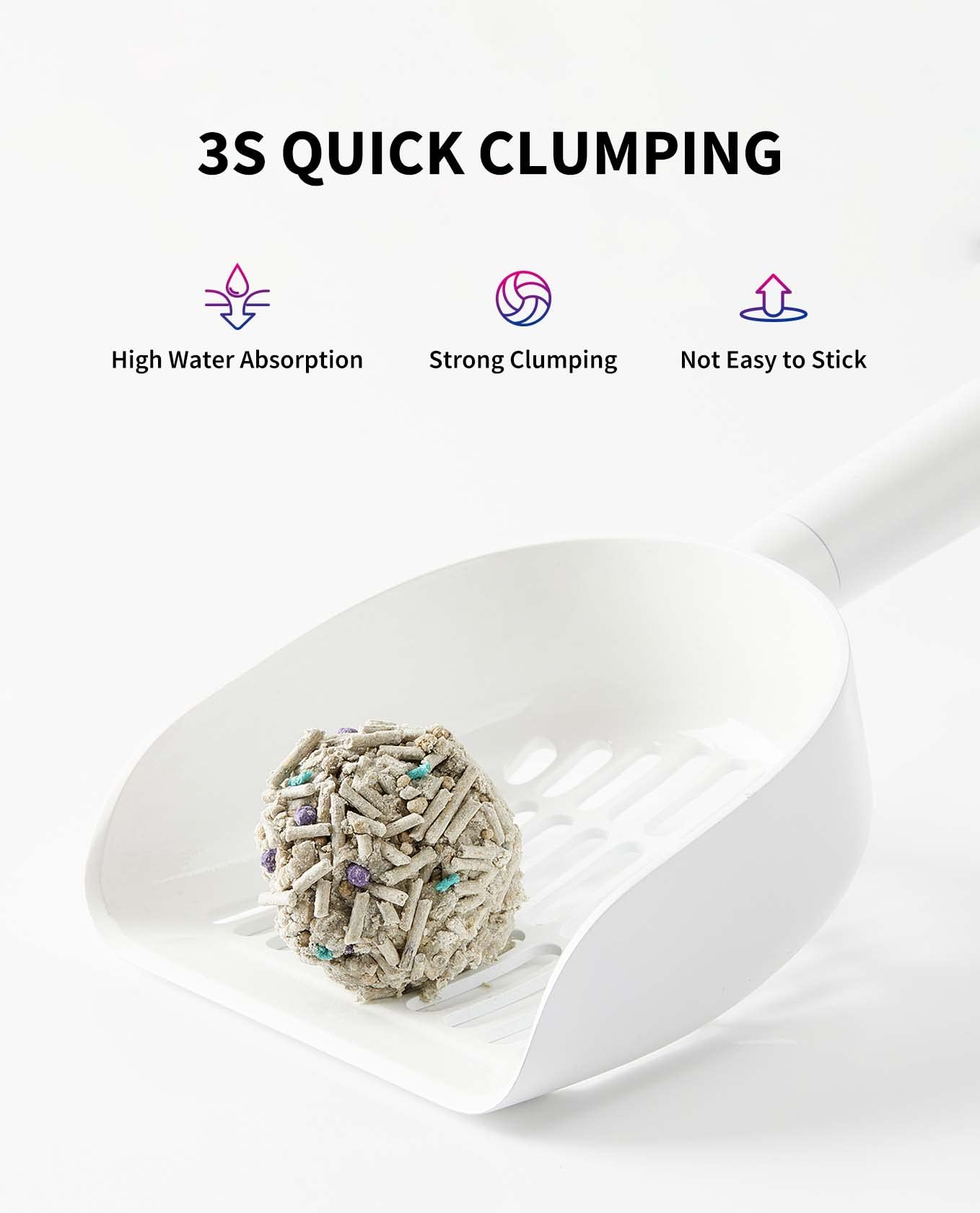 Petkit Everclean 5 In 1 Mixed Cat Litter,Strong Clumping Cat Litters,Odor Control And Unscented Ultra Absorbent Water Flushable Bentonite Tofu Cat Litter,Dust-Free, 32 Lbs (8Lb/Pack)