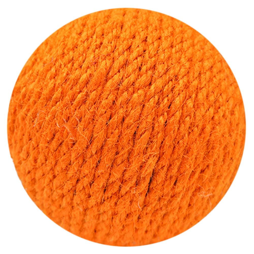 Silvewillo Extra Large 4-Inch Jute Cat Ball Toy (Orange)