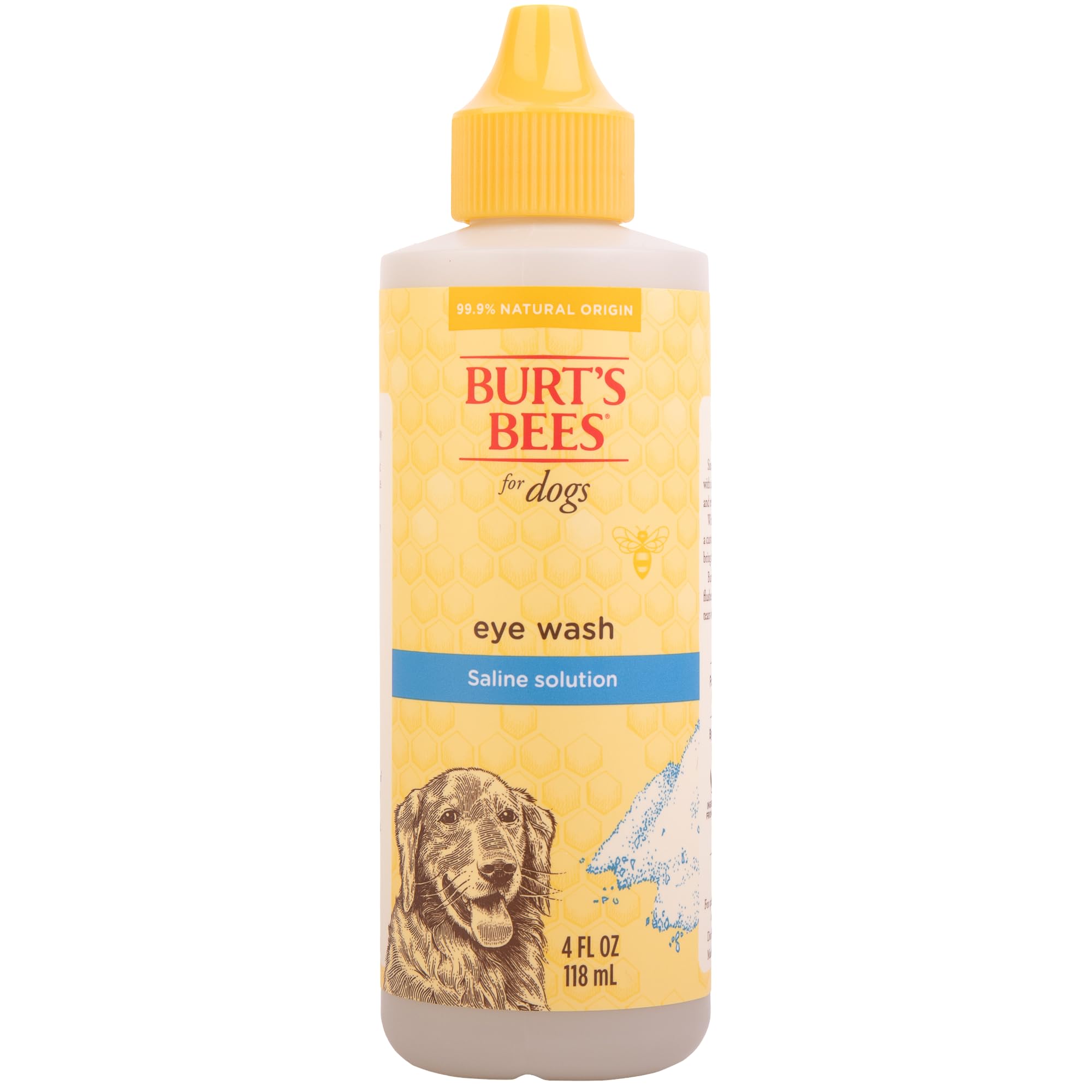 Burts Bees for Pets Eye Wash with Saline Solution for Dogs, 99.9% Natural Origin Formulas, Dog Eye Cleaner, Eye Wash for Dogs, 