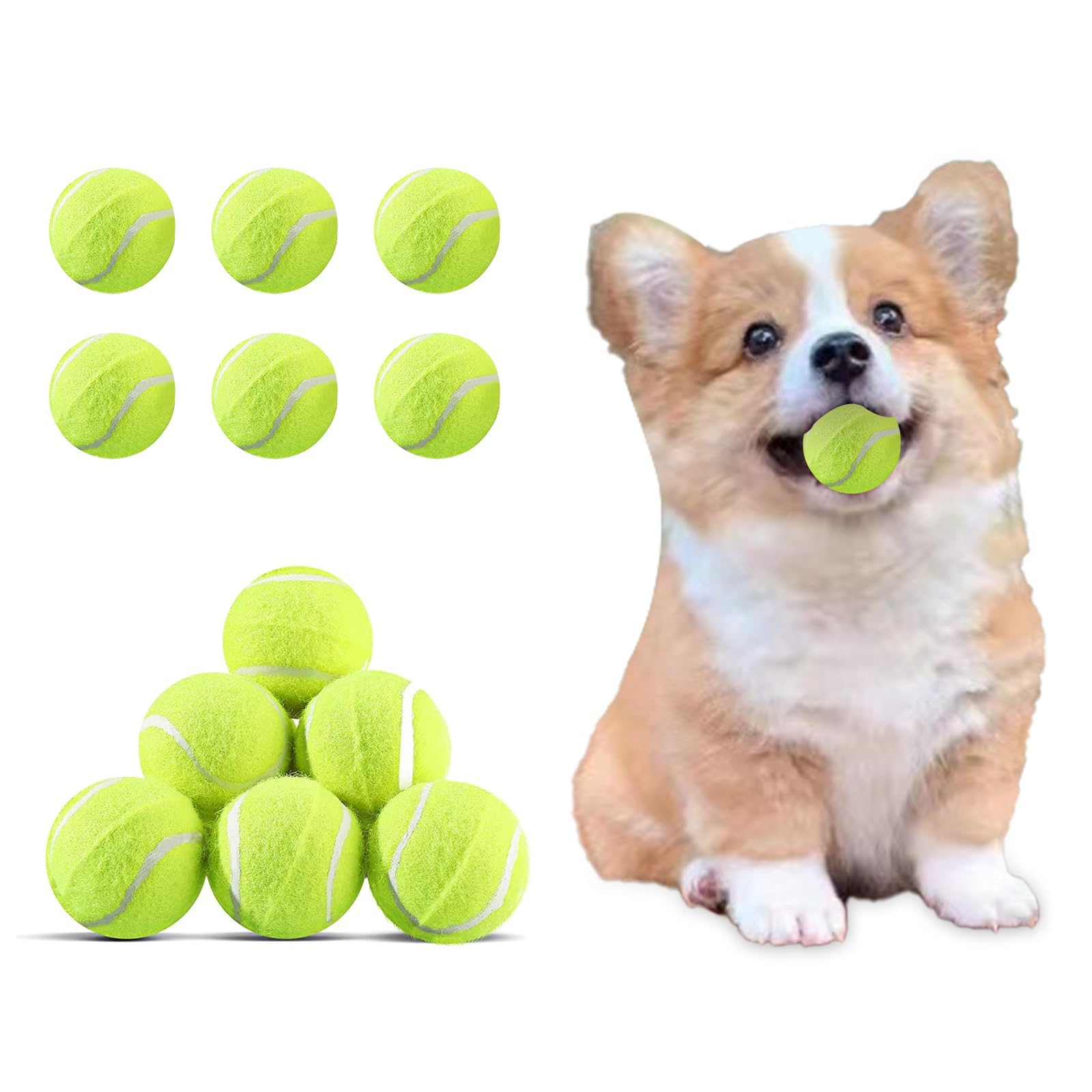 MEKAPLE 12 Pack Mini Tennis Ball for Pet Playing Fecth, 2 inch Dog Training Tennis Balls for Small Size Dogs, Interactive Dogs P