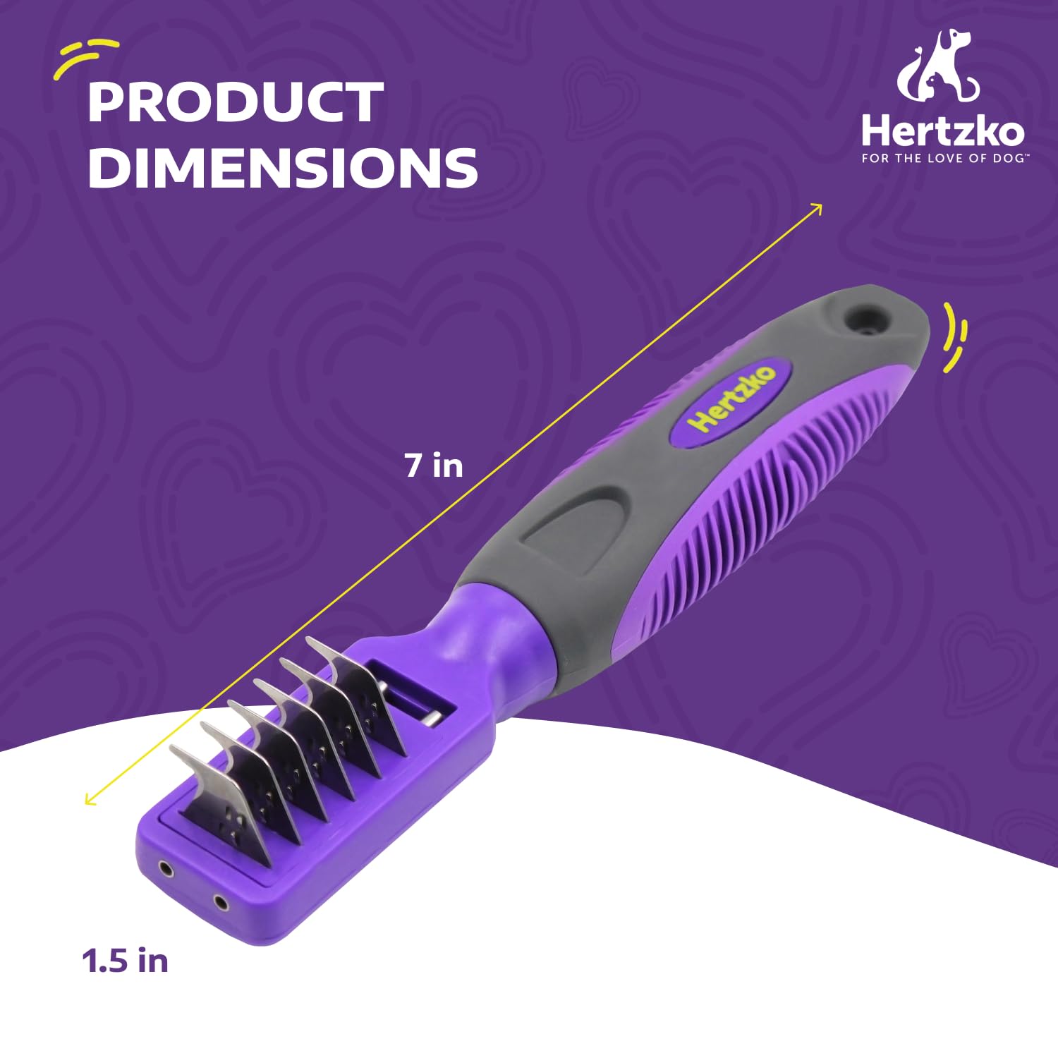 Hertzko Dog Mat Remover - Grooming Comb, Mat Remover For Cats, Dogs, Small Animals - Dematting Tool, Dog Knot Remover Brush For Long Haired Dogs, Short Haired Dogs, And Rabbit Bedding (Small)