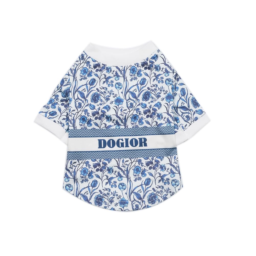 Dog T-Shirt Tee Clothes Vest Lightweight Stretchy Soft Cool Breathable Puppy (Dogiorblue, Small)