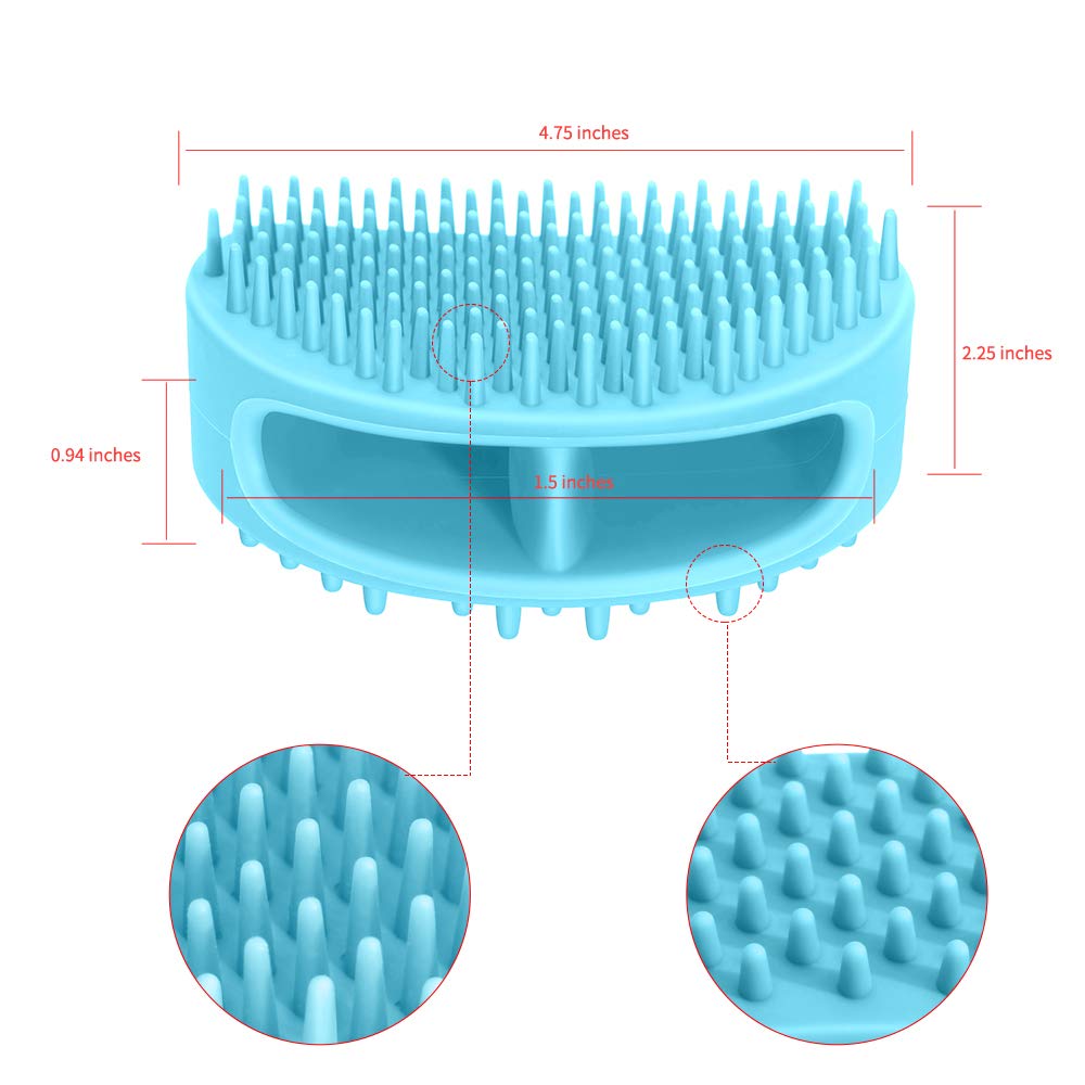 Dog Brush & Cat Brush, Soft Silicone Dog & Cat Grooming Brush, Pet Bath & Massage Brush For Cats And Dogs With Short Or Long Hair, Cat Slicker Shedding Hair Brush Blue