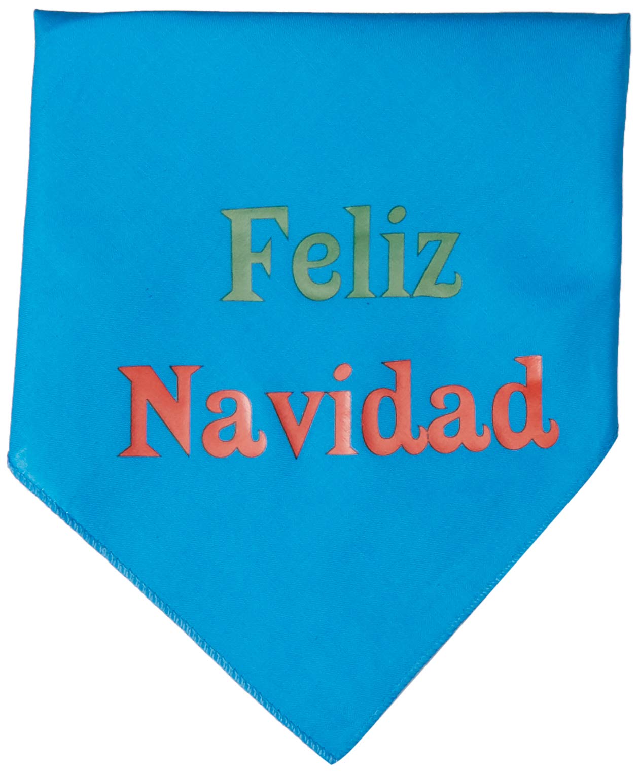 Christmas Pet and Dog Bandana Screen Printed, &quot;Feliz Navidad&quot; Turquoise Small