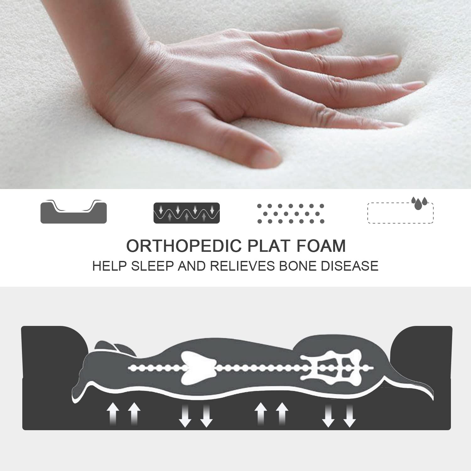 Dogbaby Dog Bed For Small Dogs, Washable Pet Sofa Bolster Bed With Removable Cover & Orthopedic Foam, 28?Large Dog Beds For Dogs Under 30 Lbs