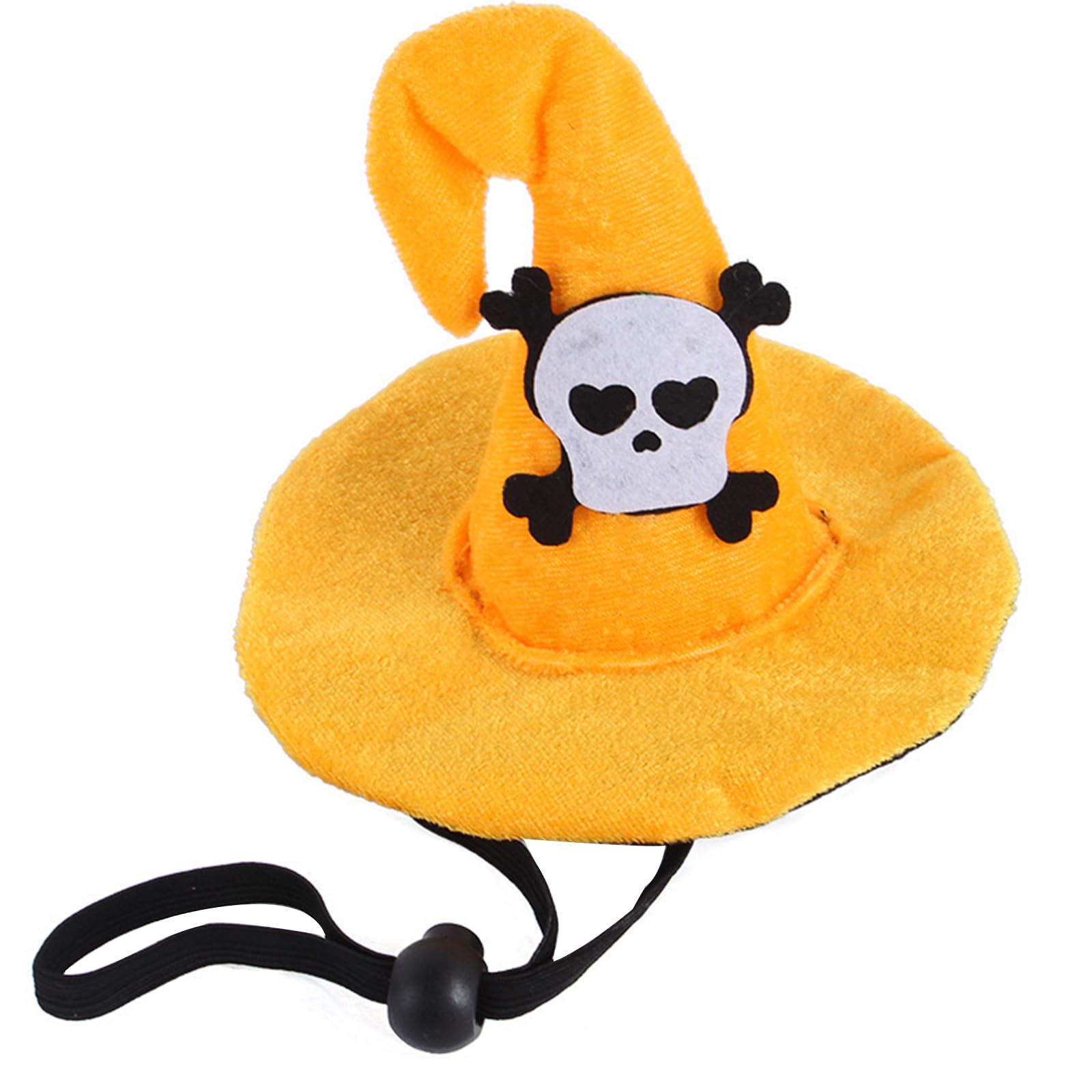 Elegant Little Tail Dog Halloween Costume 1Pc Skull Print Halloween Hat Funny Pet Headgear Adjustable Skull Headdress Cute Witch