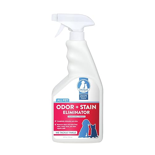 Unique Pet Odor And Stain Eliminator - 24 Oz. Ready-To-Use Liquid Spray - Bio-Enzymatic Formula Eliminates Old And New Pet Odor And Pet Stains