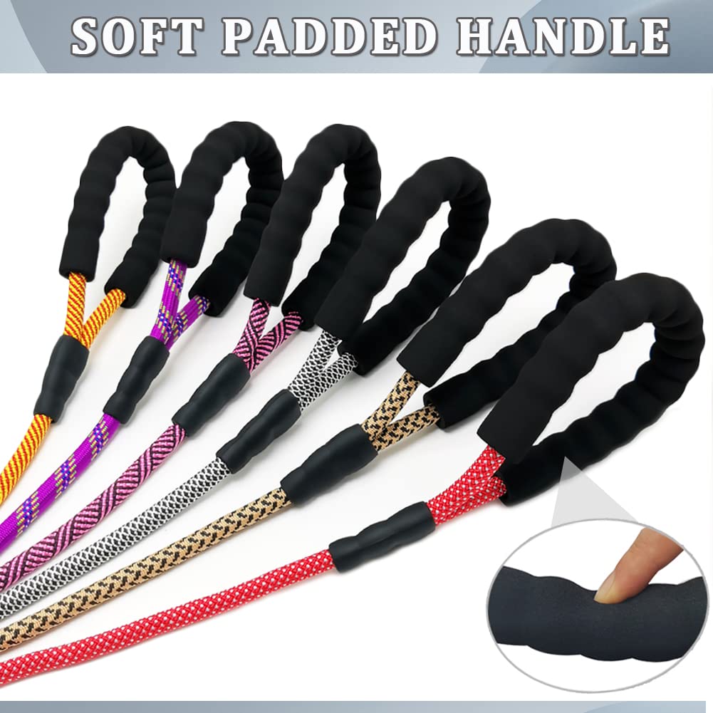 MayPaw Heavy Duty Rope Dog Leash, 1/2 x 6FT Nylon Pet Training Leash, Soft Padded Handle Thick Lead Leash for Large Medium Dogs