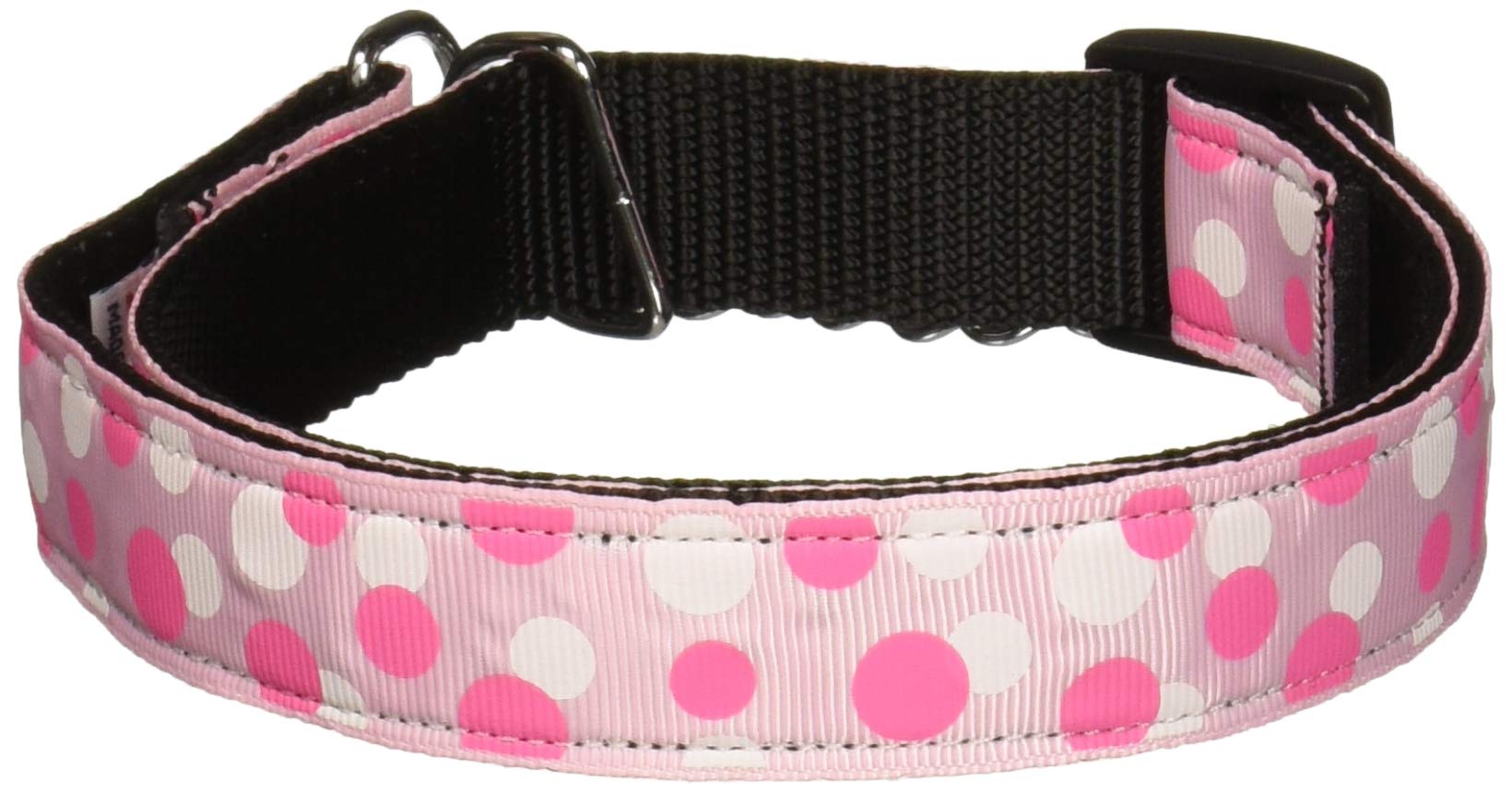 Mirage Pet Products Martingale Confetti Dots Nylon Collar, Large, Light Pink