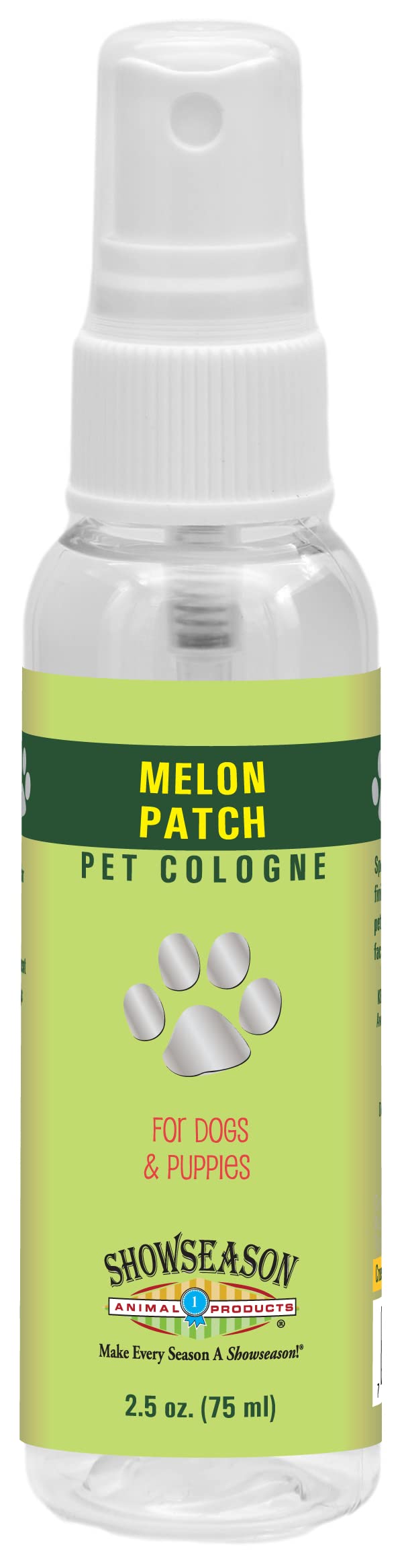 Showseason Melon Patch Pet Cologne 2.5 Oz For Dogs | Travel Size | Long-Lasting Odor Eliminator | Paraben-Free | Biodegradable &
