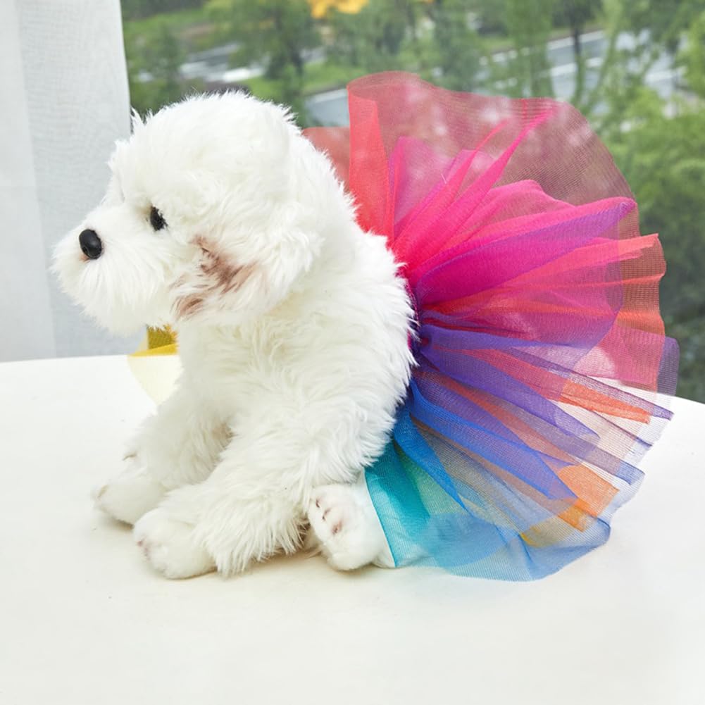Danolapsi Pet Colorful Tutu Skirt Cute Birthday Dresses Costume Pet Supplies for Large Medium Small Dogs Cats Rose red S