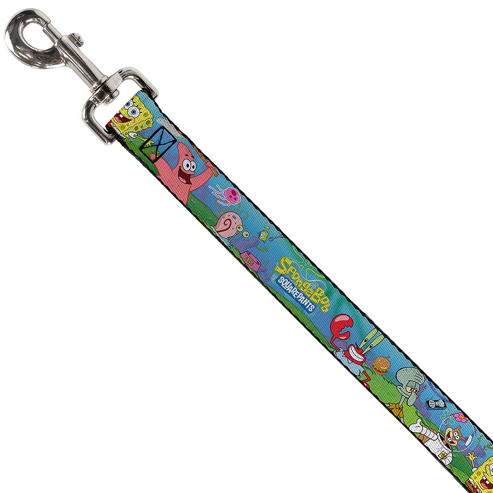 Dog Leash Spongebob And Friends Logo 6 Feet Long 1.5 Inch Wide