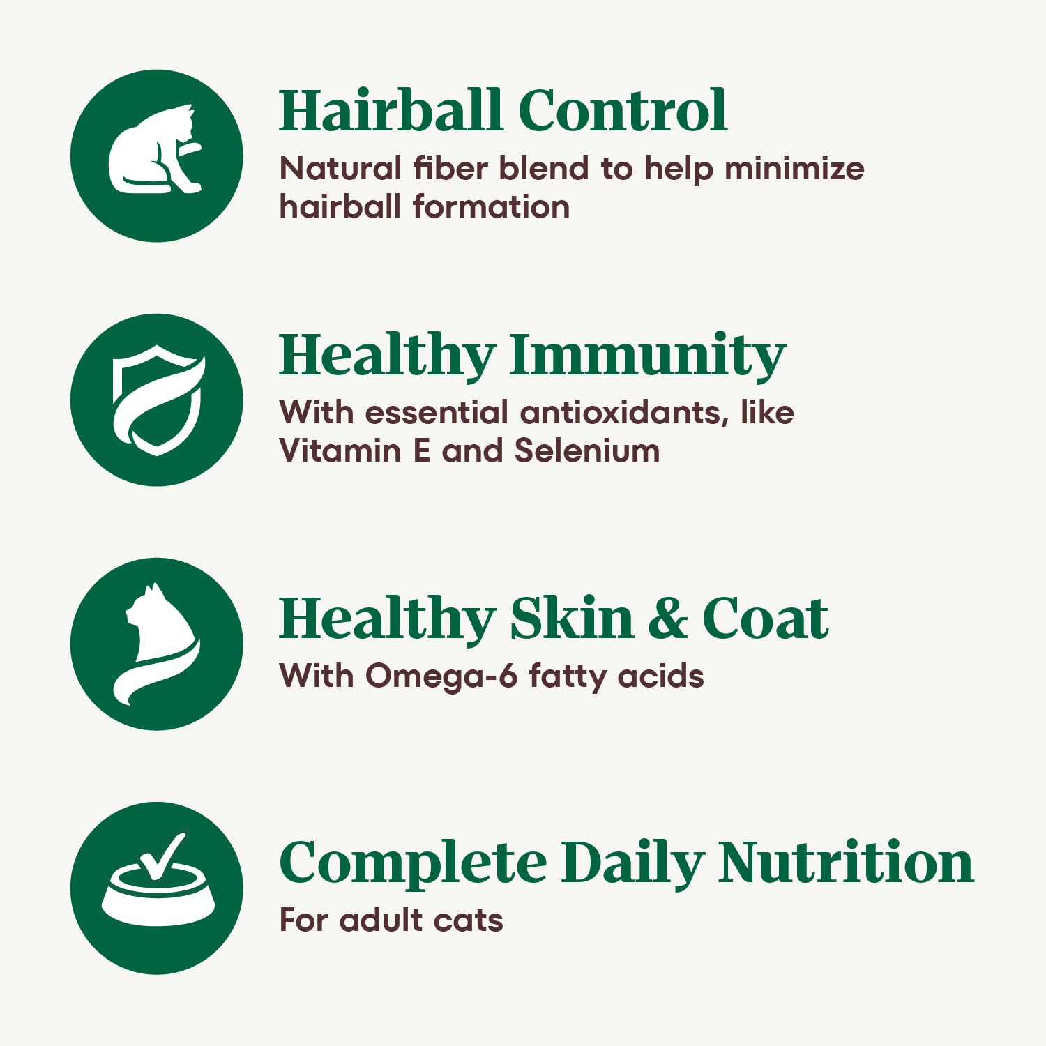 NUTRO WHOLESOME ESSENTIALS Natural Dry Cat Food, Hairball Control Adult Cat Chicken & Brown Rice Recipe Cat Kibble, 5 lb. Bag