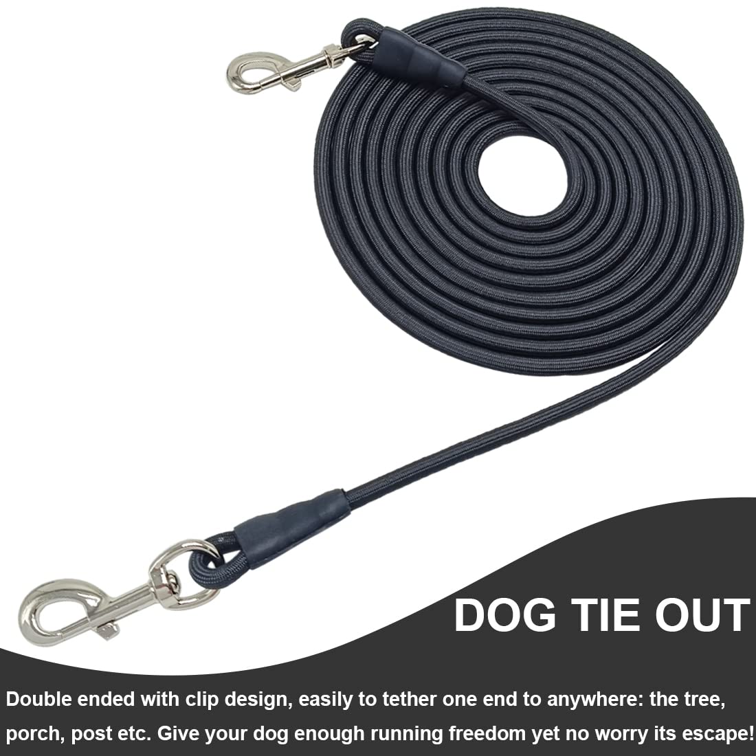 Sepxufore Dog Tie Out Rope Leash, 8-10-13-15-20-25-30-35-40-45-50 Ft Dog Tether Heavy Duty Nylon Check Cord For Medium Large Dog
