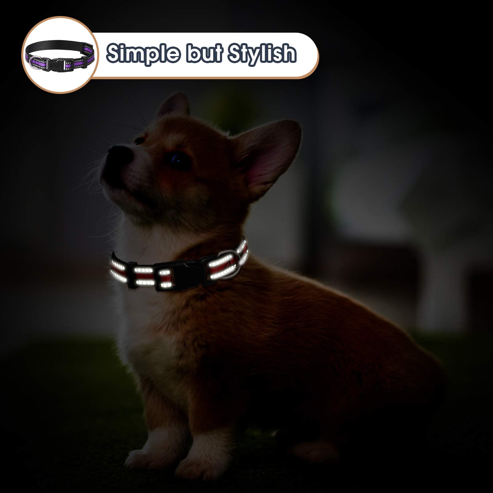 3 Pieces Dog Collar Reflective Dog Collar Nylon Dog Collar Adjustable Dog Collars Quick Release Dog Collar Pet Collars For Dogs
