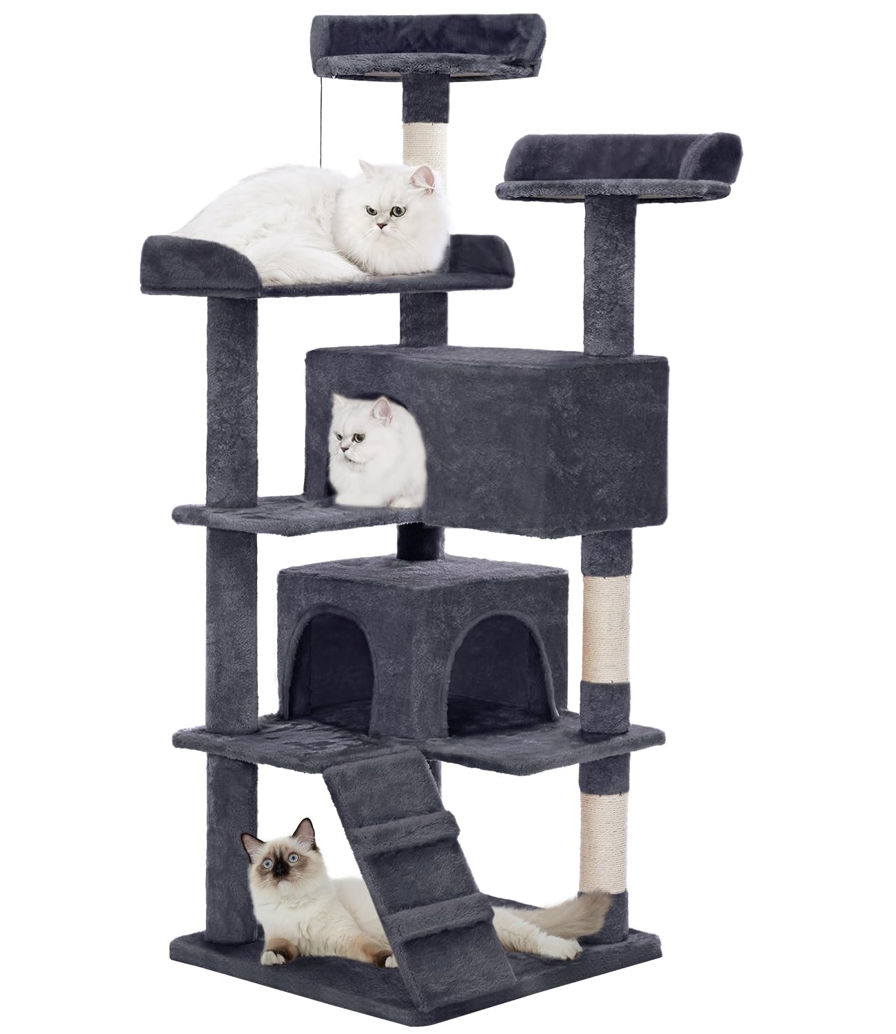 Made4Pets Cat Tree 54in Cat Tower for Indoor Cats Kitten Tree Multi-Level Cat Tree with 2 Condo Furniture Activity Center with S