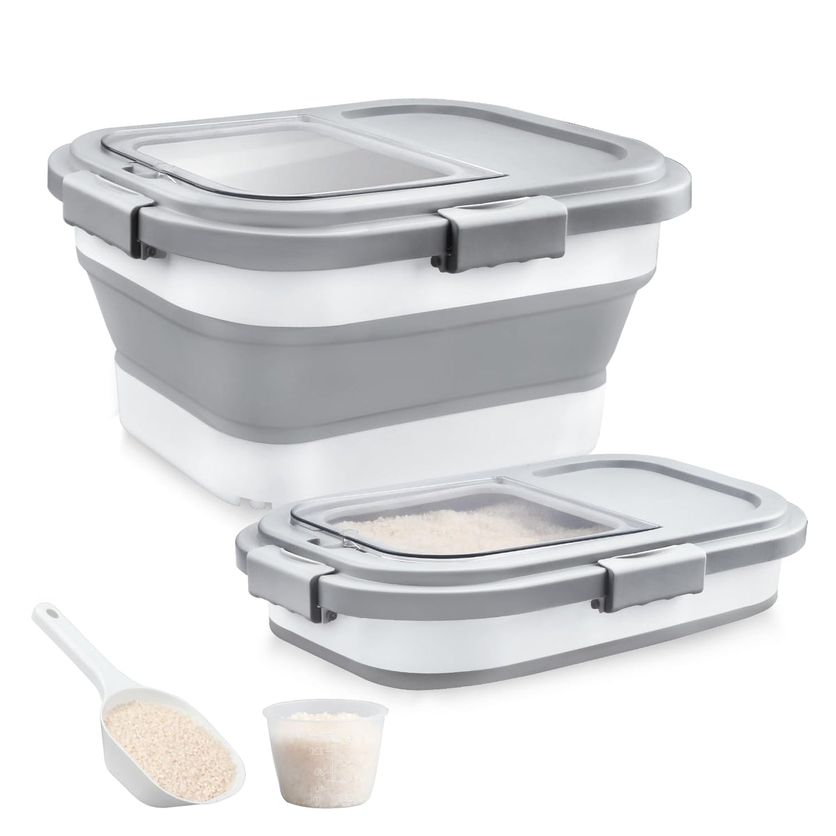 Komzon Rice Storage Container, Collapsible Airtight Food Storage Conta ...