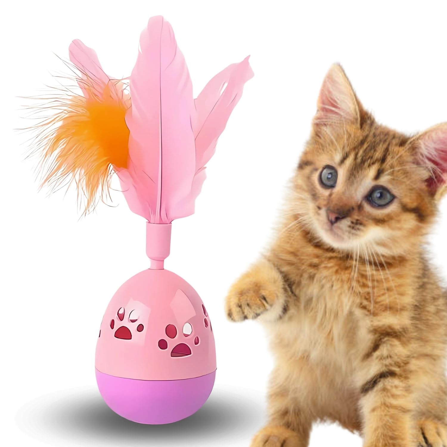 Sage Square Cat Rolling Tumbler Interactive Toy  Durable, Engaging Play For Cats  Stimulates Physical Activity & Mental Stimul