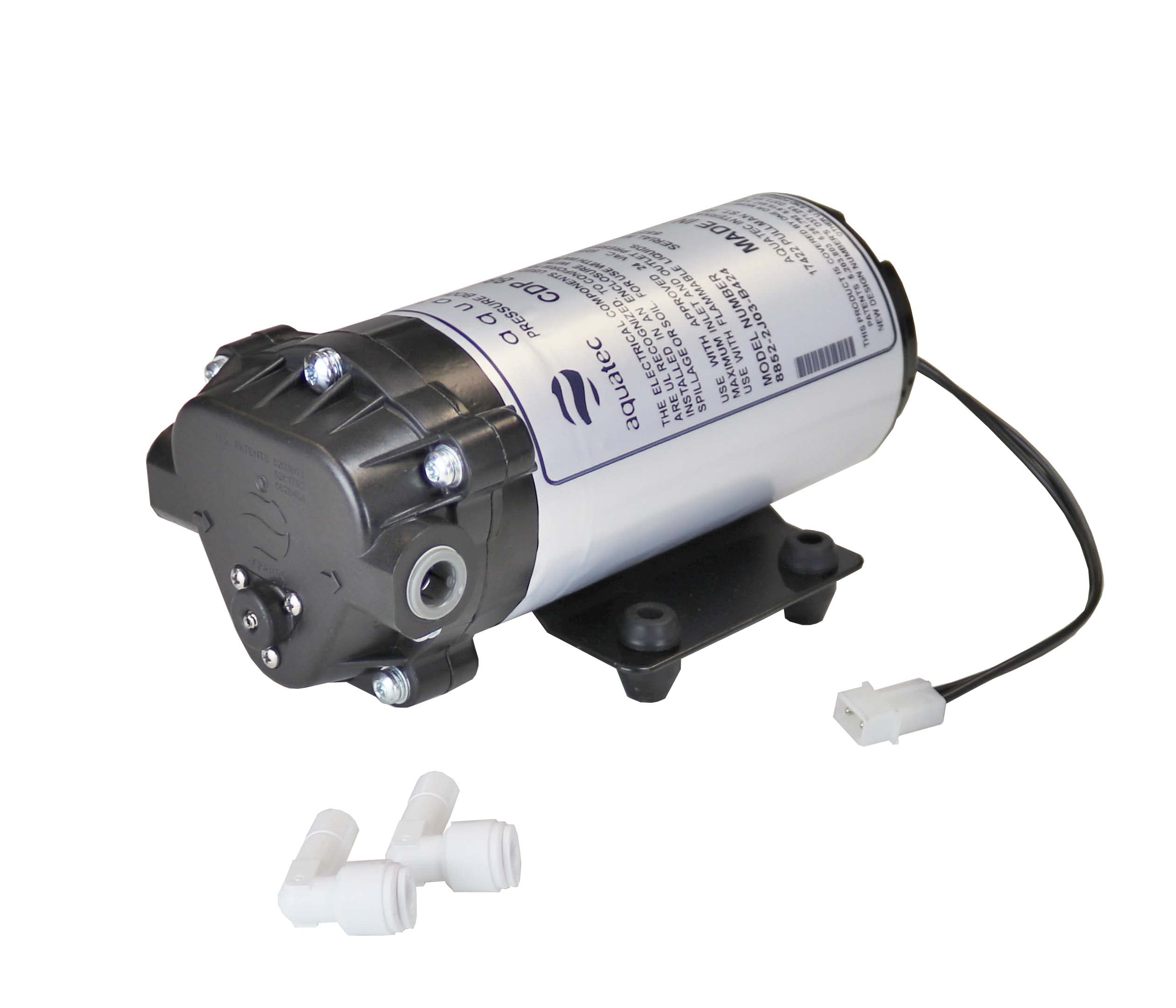 Aqua Tec Aquatec 8800 Series 8852 Water Pressure Boost Pump, 2.6LPM, 24VAC, Black, for Aeroponics & RO Systems