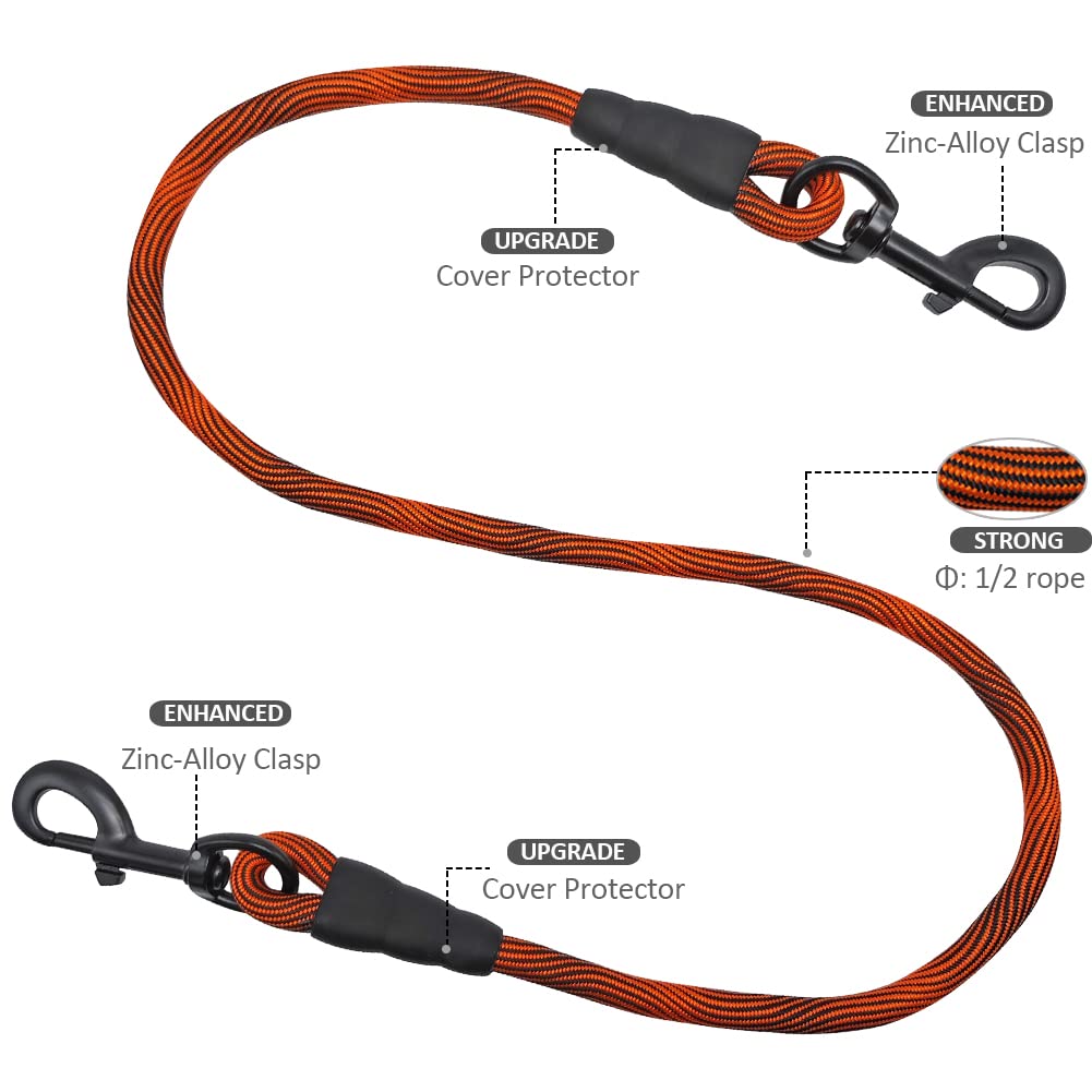 Btinesful 3Ft Dog Tie Down, Nylon Rope Short Dog Tether Indoor Training Safety Vehicle Tether For Large Medium Strong Puppy