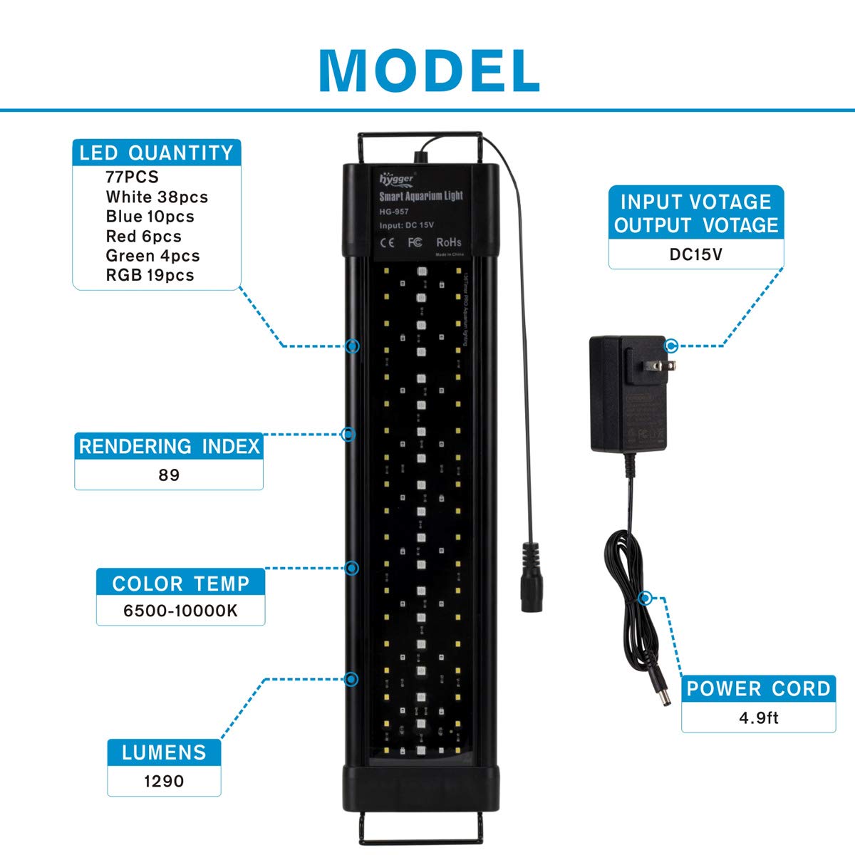 Hygger Aquarium Programmable Led Light, For 18~24In Long Full Spectrum Plant Fish Tank Light With Lcd Setting Display, 7 Colors, Sunrise Sunset Moon And Diy Mode, For Novices Advanced Players