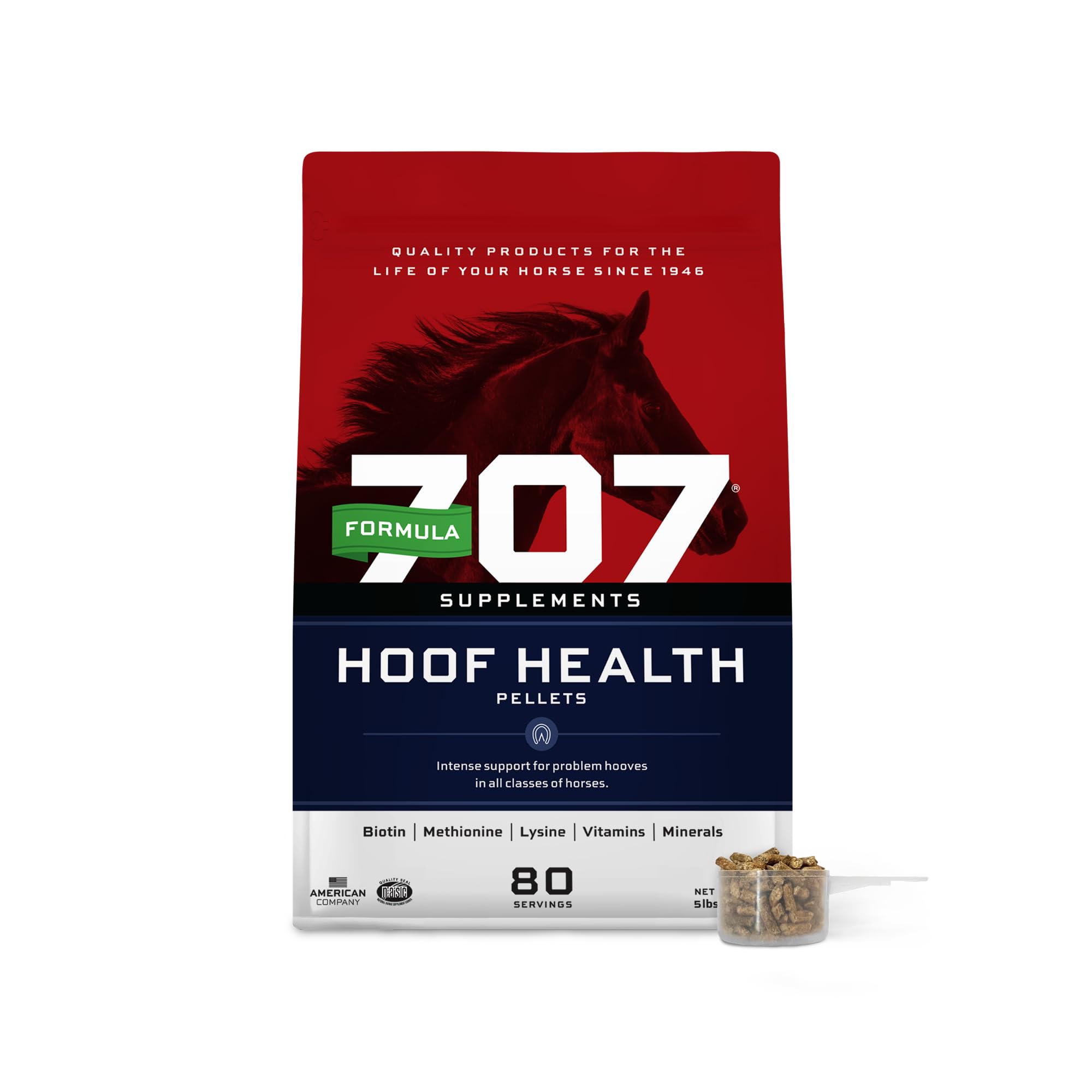 Formula 707 Hoof Health Equine Supplement 5 lb Bag - 80 Servings - Biotin, Amino Acids, and Minerals to Improve and Support Heal